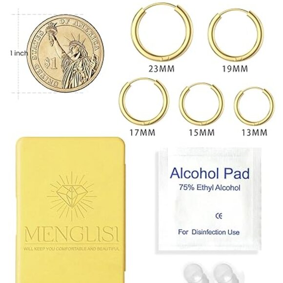 18k Gold Plated Hoop Earrings,hoop earrings for women - Picture 1 of 5